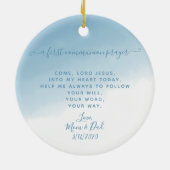 Community Cross Blue Waterverf Prayer Keramisch Ornament (Achterkant)