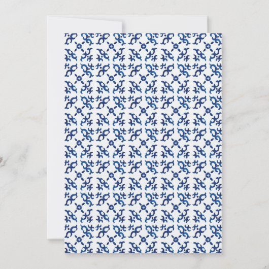 Community for her Blue Mediterranean Tiles Kaart (Achterkant)