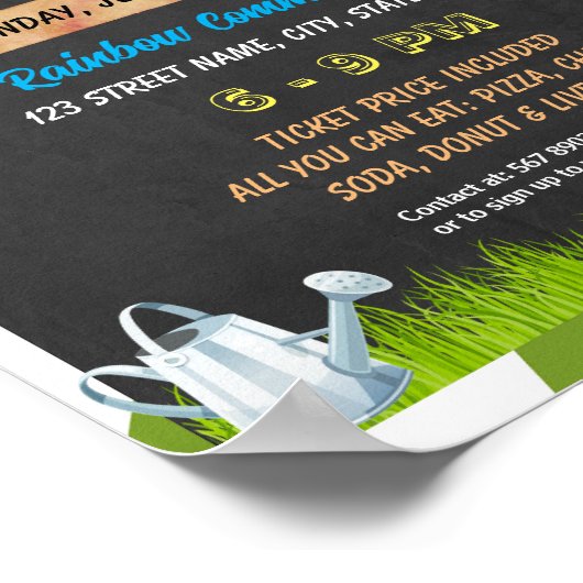 Community Garden-evenement sjabloon Poster (Hoek)