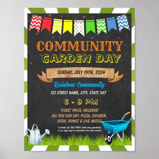 Community Garden-evenement sjabloon Poster (Voorkant)