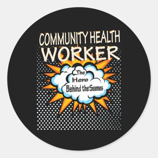 Community Health Worker Hero Job Ronde Sticker (Voorkant)