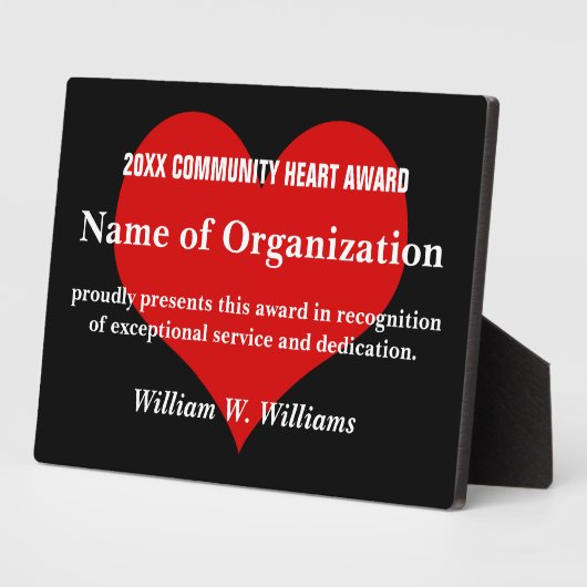 Community Heart Volunteer Award Fotoplaat (Zijkant)