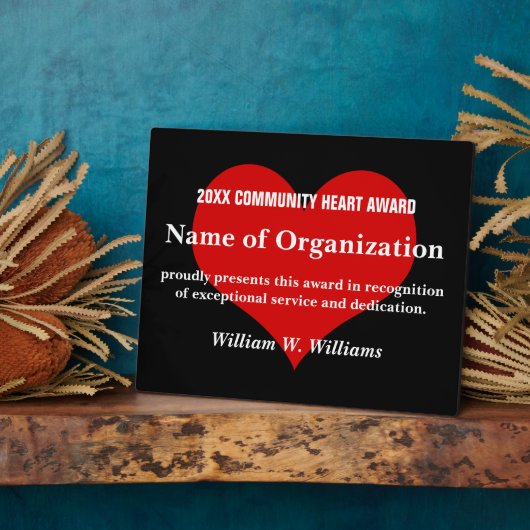 Community Heart Volunteer Award Fotoplaat (Zijkant)