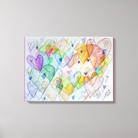 Community Hearts Canvas Schilderen Kunst Schildere Afdruk (Voorkant)