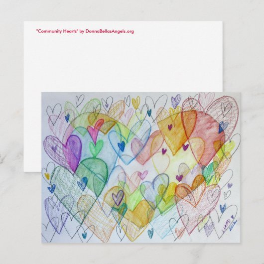 Community Hearts Color Briefkaart (Voorkant / Achterkant)