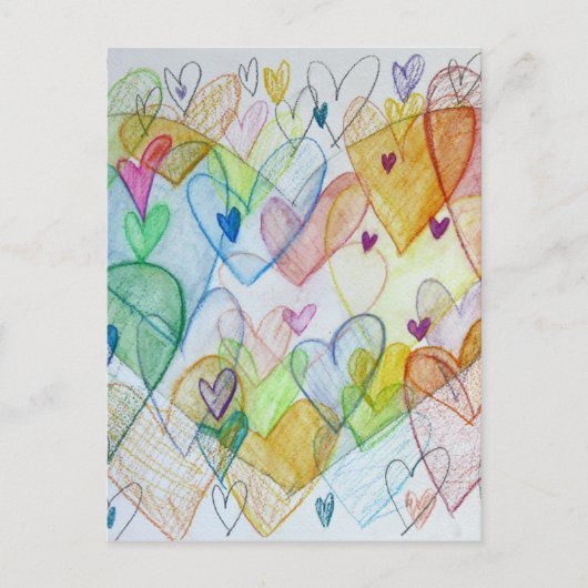Community Hearts Color Custom Art Briefkaarten (Voorkant)