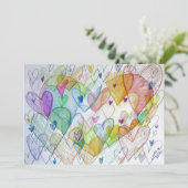 Community Hearts Color Invitation Kaart (Staand voorkant)