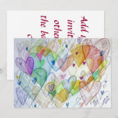 Community Hearts Color Invitation Kaart (Voorkant / Achterkant)