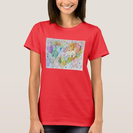 Community Hearts Color Love Artwork Shirt (Voorkant)
