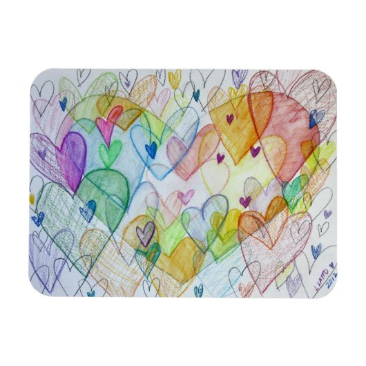 Community Hearts Inspirerend Fridge Magnet Magneet (Horizontaal)
