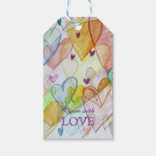 Community Hearts Love Custom Kaart Gift Labels Cadeaulabel