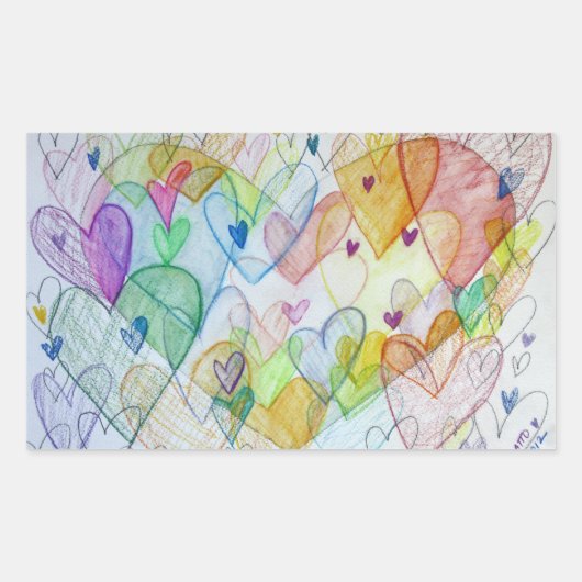 Community Hearts Love Labels Art Stickers (Voorkant)