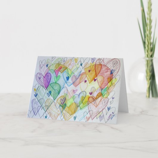 Community Hearts Painting Custom Note Art Kaart (Voorkant)