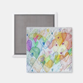 Community Hearts Rainbow Fridge Magnet (Voorkant / Achterkant)