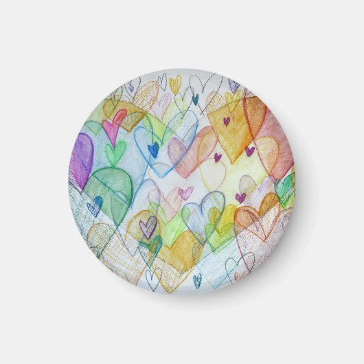 Community Hearts Rainbow Fridge Magnets Magneet (Voorkant)