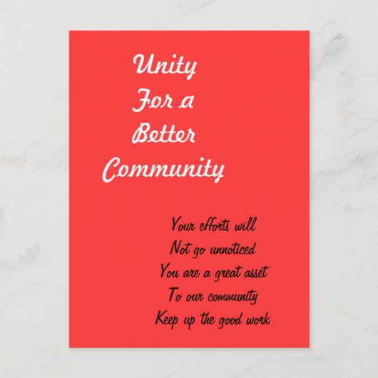 Community hero-briefkaarten briefkaart (Voorkant)