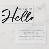 Community Manager / Nice to meet you / Hello Visitekaartje (Voorkant / Achterkant)