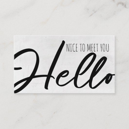 Community Manager / Nice to meet you / Hello Visitekaartje (Voorkant)