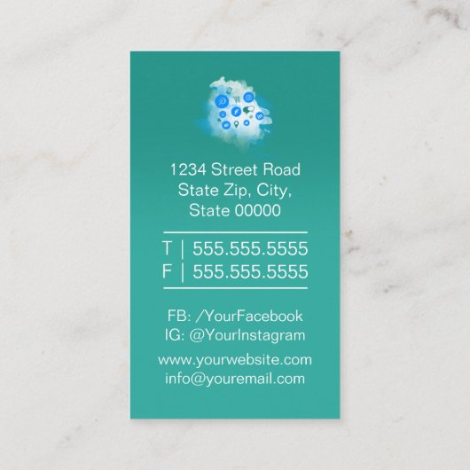 Community Manager SEM SEO Social Media Expert Visitekaartje (Achterkant)