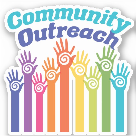 Community Outreach Services Programme Helpt handen Sticker (Voorkant)