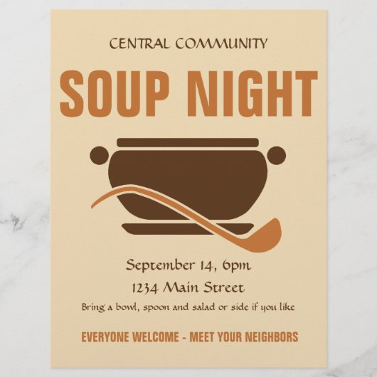 Community Soup Night Custom Flyer (Voorkant)
