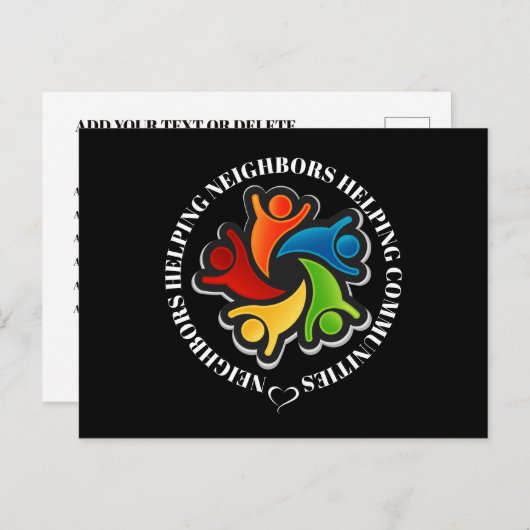 Community Teamwork Unity Briefkaart (Voorkant / Achterkant)