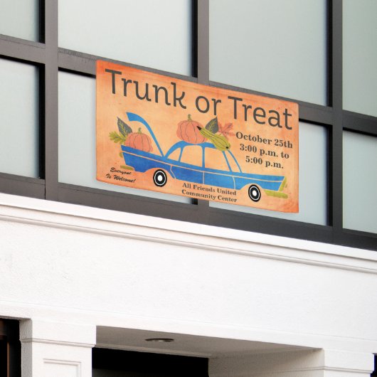Community Trunk voor Halloween Car Event Spandoek (Buitenkant Gebouw)