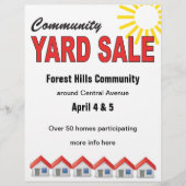 Community Yard Sale aangepaste tekstmap Flyer (Voorkant)