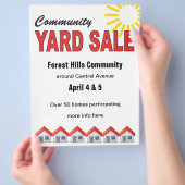 Community Yard Sale aangepaste tekstmap Flyer (Hand)
