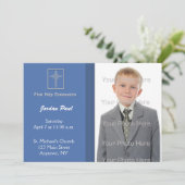 Communityblauw met Stripes-uitnodiging Kaart (Staand voorkant)