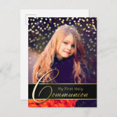 Communityfoto - Elegant Gold - Briefkaart uitnodig (Voorkant / Achterkant)