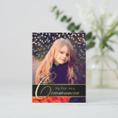 Communityfoto - Elegant Gold - Briefkaart uitnodig (Staand voorkant)