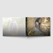 Communityfoto Elegant Gold Typografie Glitter Gastenboek (Volledig)