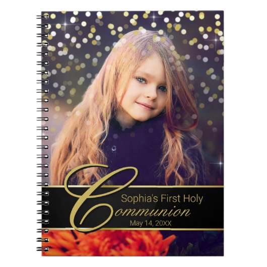 Communityfoto Elegant Gold Typografie Glitter Notitieboek (Voorkant)