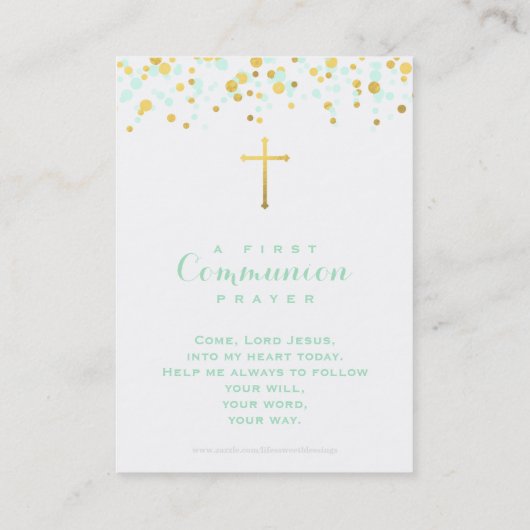 Communitymint en goudConfetti Visitekaartje (Achterkant)