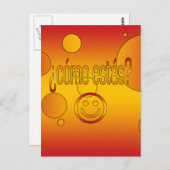 Cómo Estás? Pop van Spaanse vlag Briefkaart (Voorkant / Achterkant)