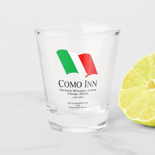 Como Inn Italiaans Restaurant, Chicago, Verenigde  Shot Glas (Voorkant)