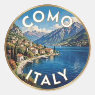 Como Italië Alpien Reis Scene ☀️ Ronde Sticker