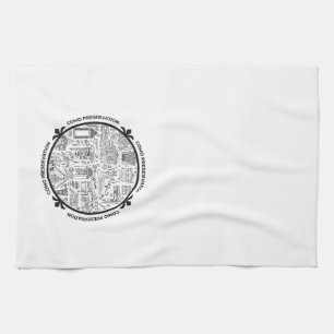 CoMo Preservation Keukenhanddoek met lijntekeninge