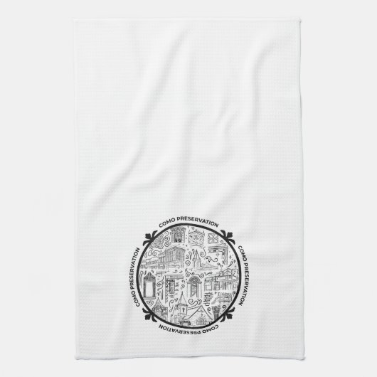 CoMo Preservation Keukenhanddoek met lijntekeninge (Verticaal)