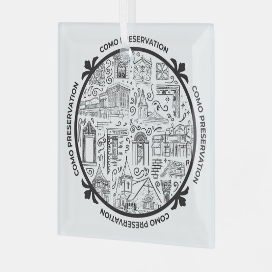 CoMo Preservation Line Drawing Ornament (Voorkant links)