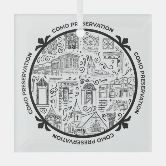 CoMo Preservation Line Drawing Ornament (Voorkant)