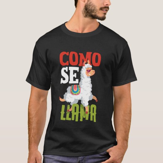 Como Se Llama Grappig Spaans Llama Gezegden T-shirt (Voorkant)