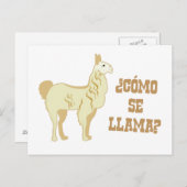 Como Se Llama?  Wat is jouw naam? Briefkaart (Voorkant / Achterkant)