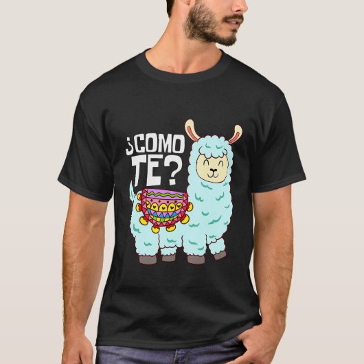 Como te Llama Spaanse Cool Alpaca Llama T-shirt (Voorkant)