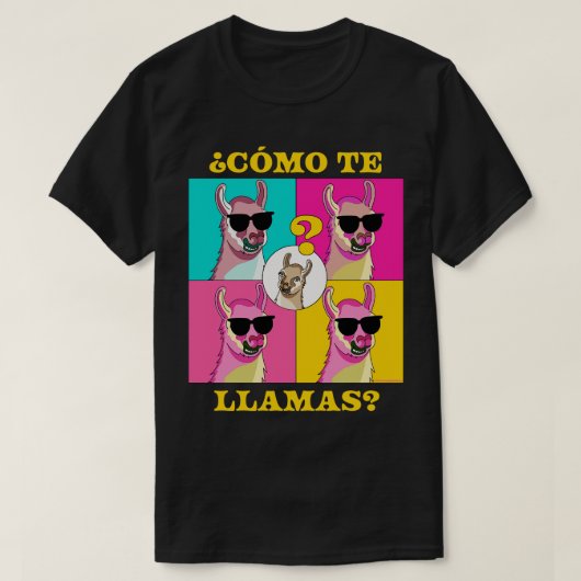Como Te Llamas Llama Grappig Spaans Leraar Spaans T-shirt (Design voorkant)