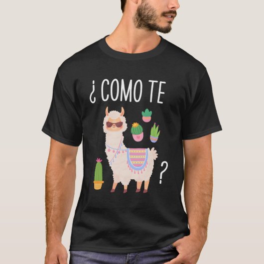Como Te Llamas Student Spaans Leraar Tweetalig T-shirt (Voorkant)