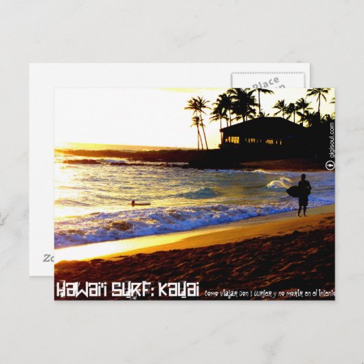 Como viajar con 1 surfer por Kauai Briefkaart (Voorkant / Achterkant)