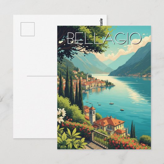 Comomeer Bellagio Italië Briefkaart (Voorkant / Achterkant)