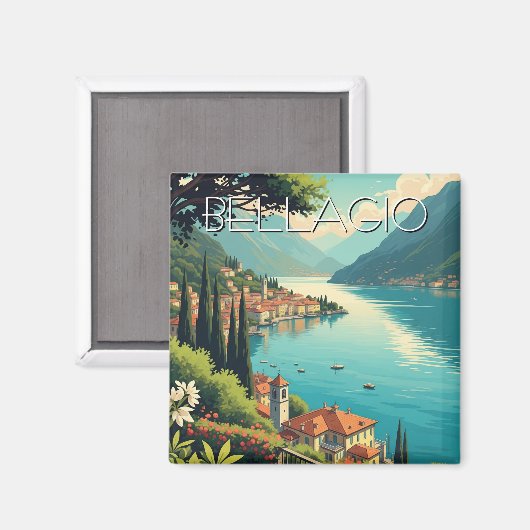 Comomeer Bellagio Italië Magneet (Voorkant / Achterkant)